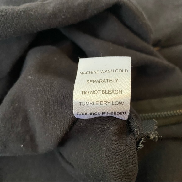 KITE New York black tee shirt men’s size large 100% cotton zipper accents - Picture 4 of 8